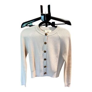 Sezane Cream Button-Up Cardigan